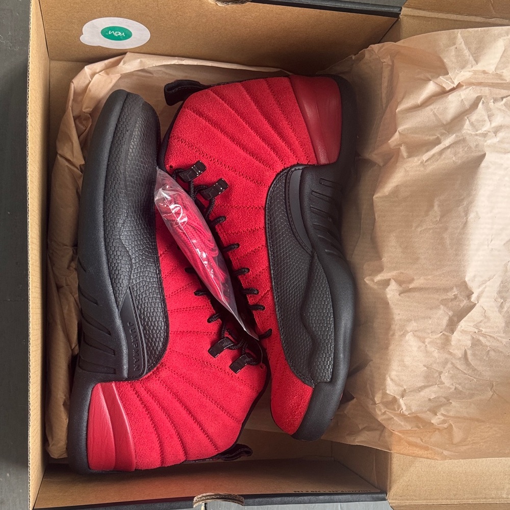 Air Jordan 12 Retro Reverse Flu Game Red and black